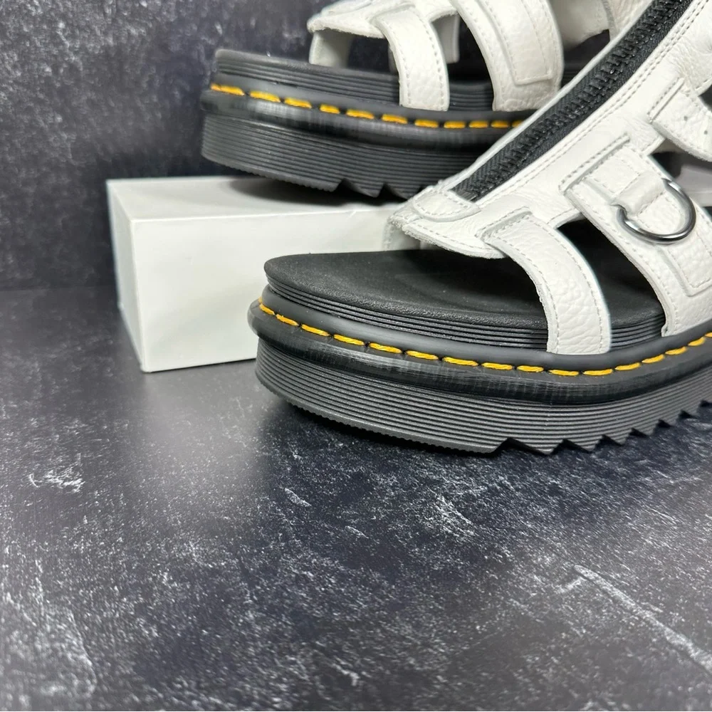 DOC OLSON ZIPPED MILLED NAPPA LEATHER STRAP GLADIATOR SANDALS WOMENS SIZE 8 NEW - Picture 5 of 10